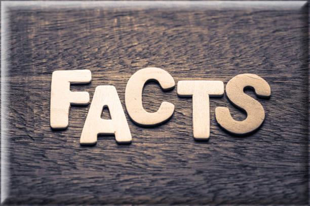 Wood letters of FACTS word on wood background